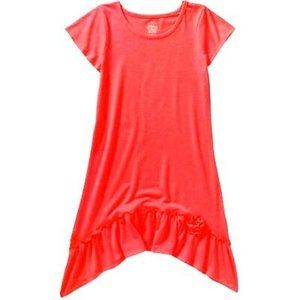 faded glory bright coral asymmetrical dress girls